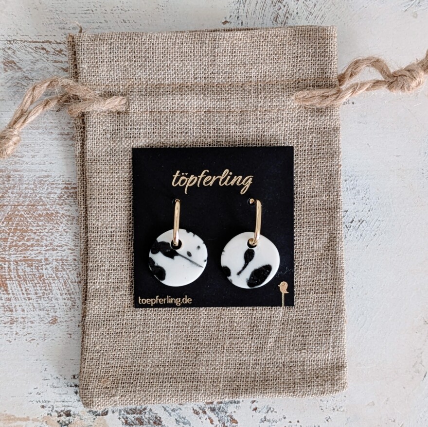 Porzellan-Ohrringe rund ⋆ 39€