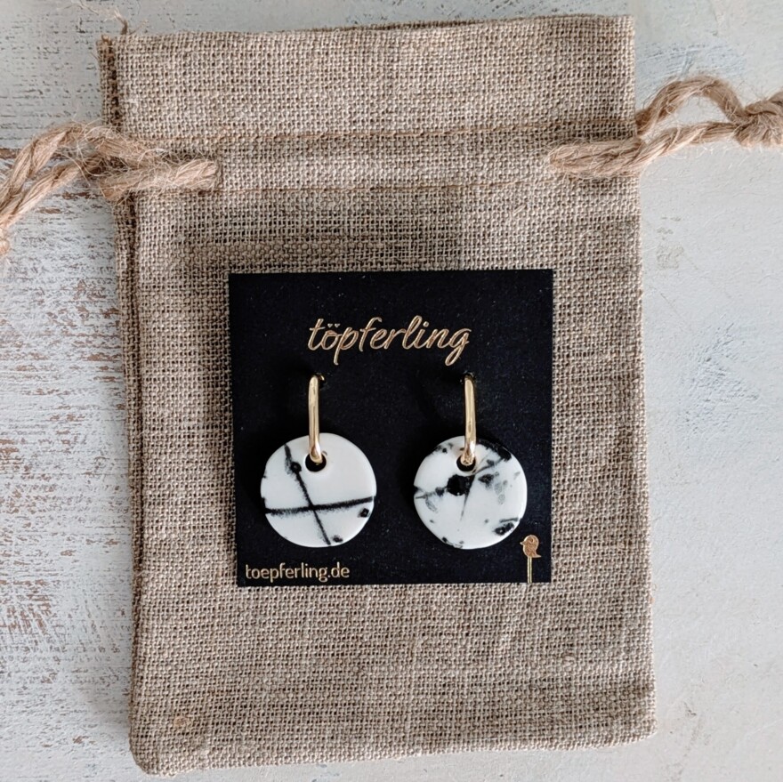 Porzellan-Ohrringe rund ⋆ 39€
